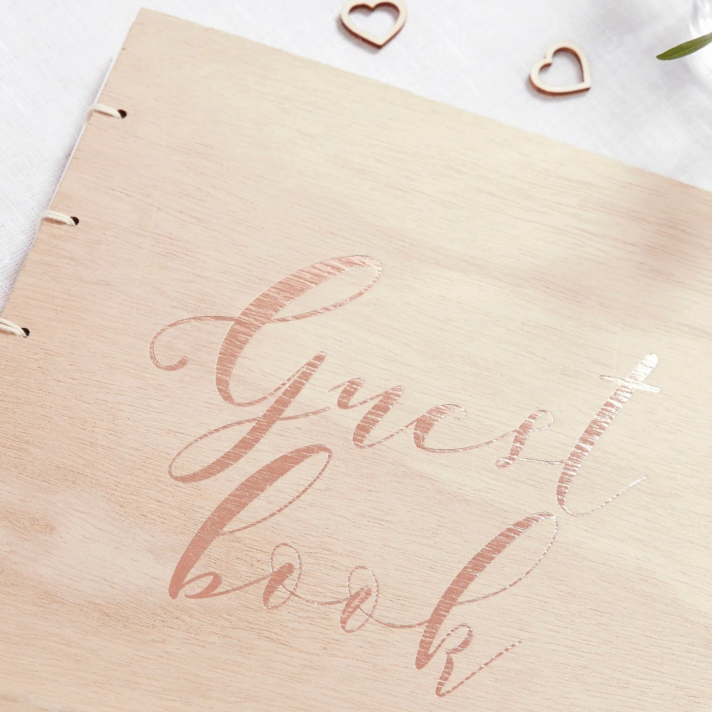 Rose Gold Wooden Wedding Guest Book Ginger Ray
