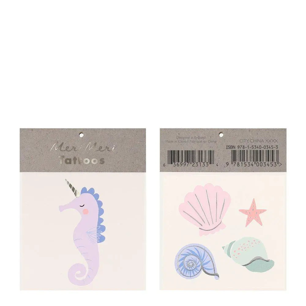 Seahorse & Shell Small Tattoos Meri Meri