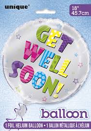 Silver Balloon Get Well soon qualatex