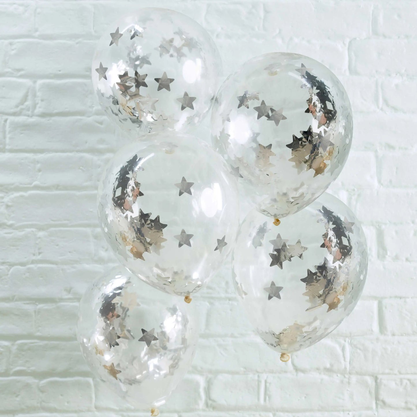 Silver Star Shaped Confetti Balloons Ginger Ray