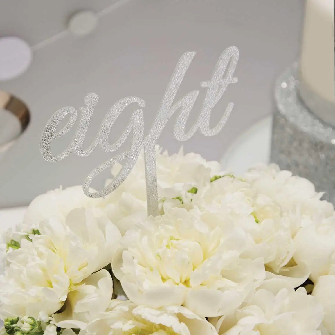 Silver Wedding Table Numbers - Metallic Perfection Ginger Ray