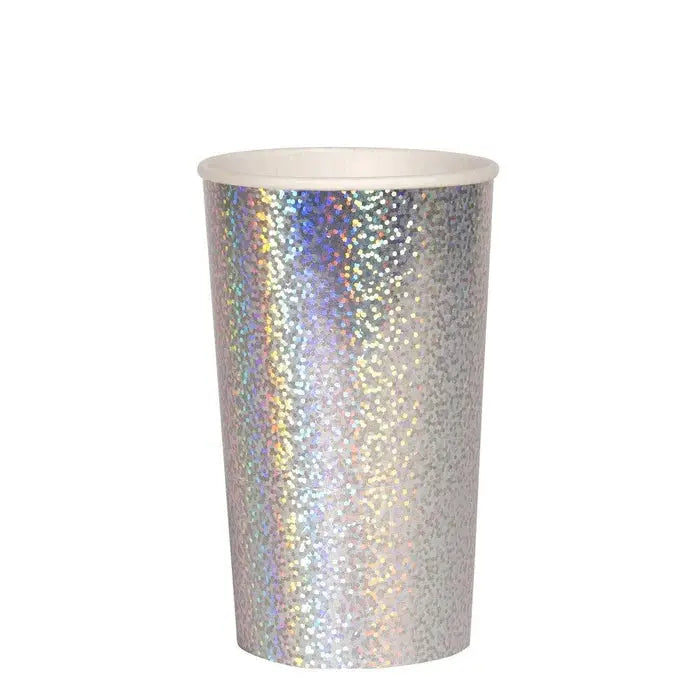 Silver sparkle highball cups Meri Meri