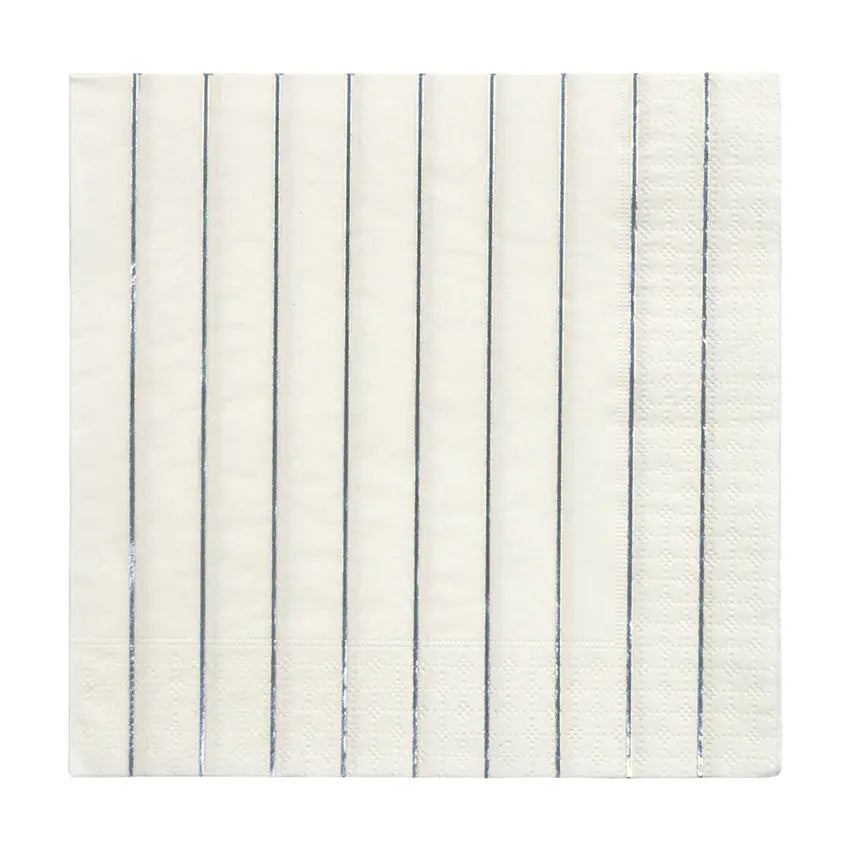 Silver stripe napkins L Meri Meri