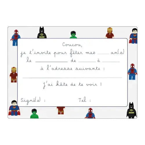 Superhero Invitation Card Papier Poetic