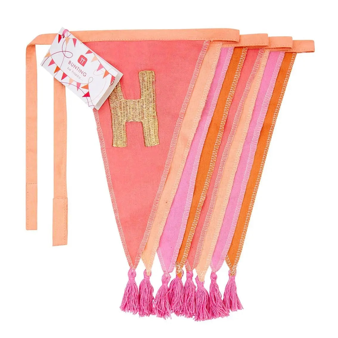 Talking Tables - Pink Happy Birthday Fabric Bunting - 3m Talking Tables