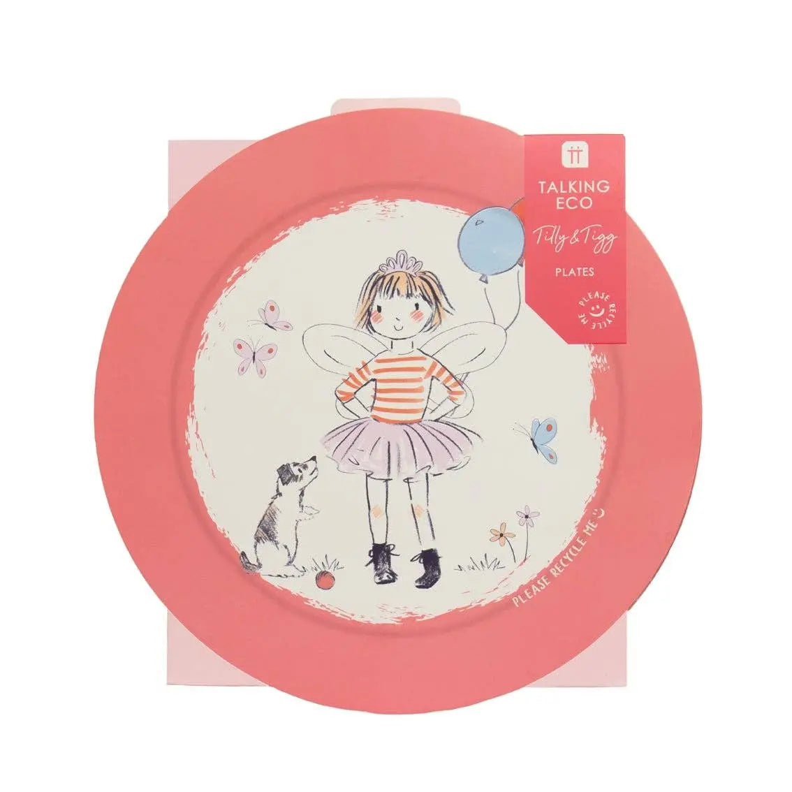 Tilly & Tigg Pink Plates - 12 Pack Talking Tables