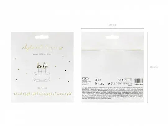 Toppers Alphabet, gold Partydeco