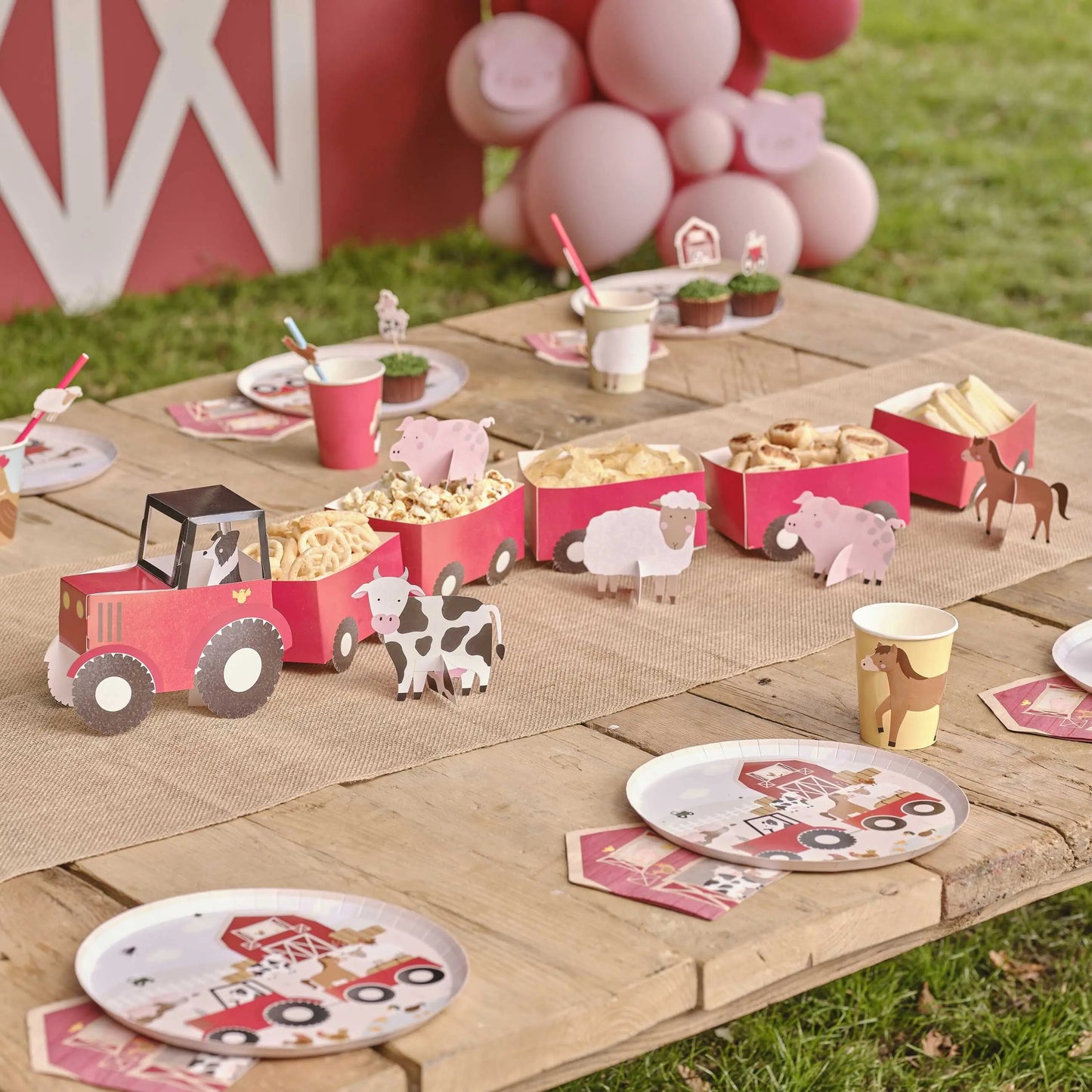 Tractor and Trailer Farm Party Treat Sandwich Stand Ginger Ray