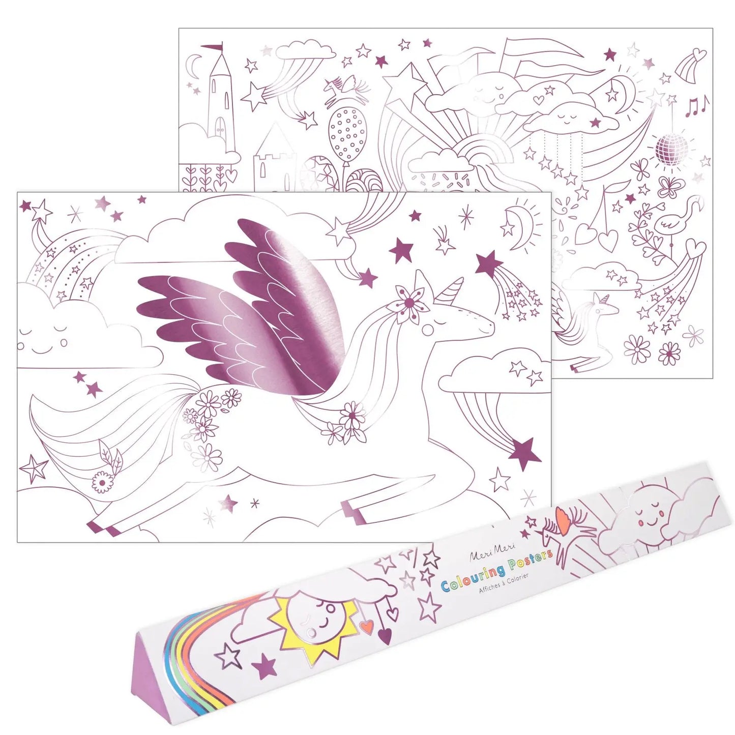 Unicorn coloring posters thepartyville