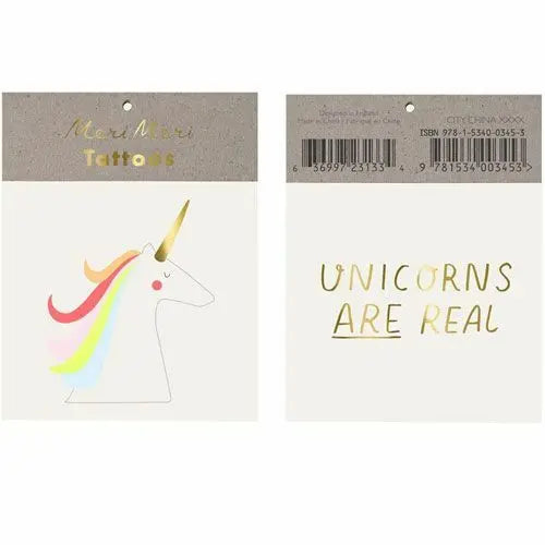 Unicorns Are Real Small Tattoos (x 2 sheets) Meri Meri