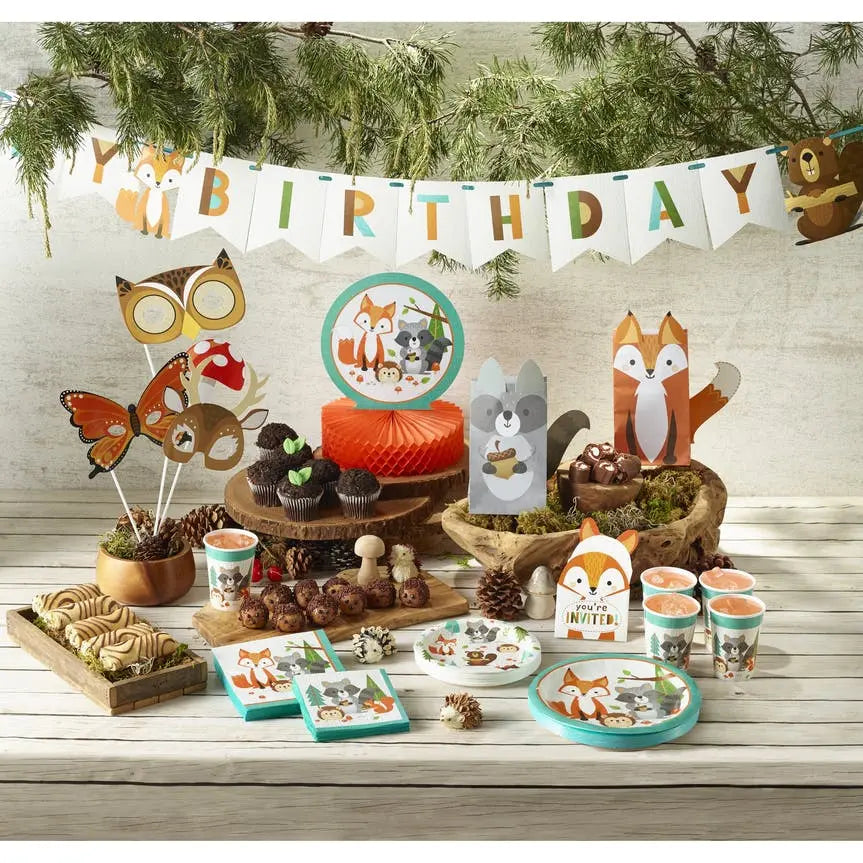 WILD ONE WOODLAND ANIMALS SHAPED PAPER TREAT BAGS WITH ATTACHMENTS Creative Party & Anniversary House