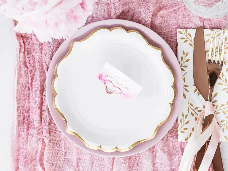 White Porcelain Paper Plates Partydeco