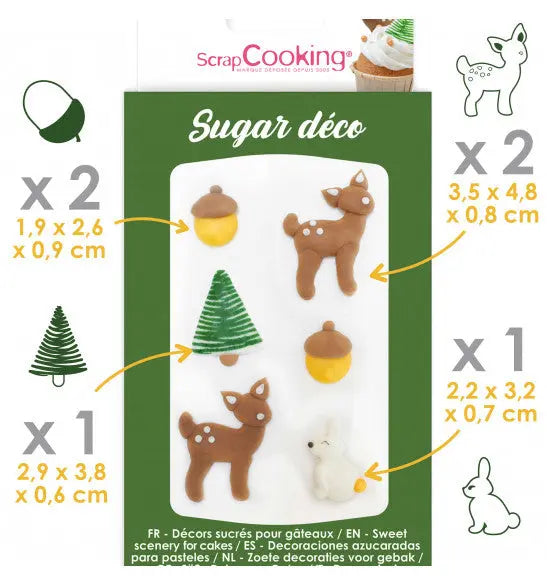 Woodland-themed sweet scenery decorations ScrapCooking