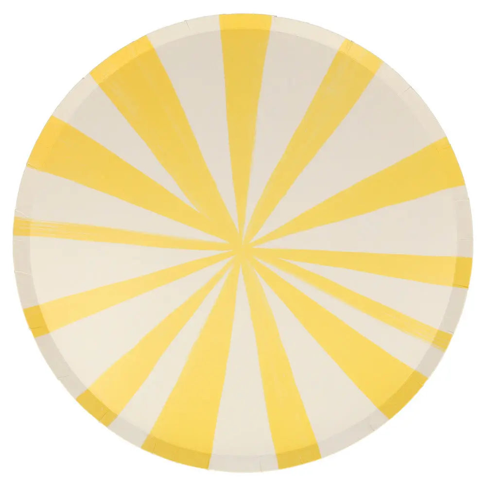 Yellow stripe dinner plates L Meri Meri