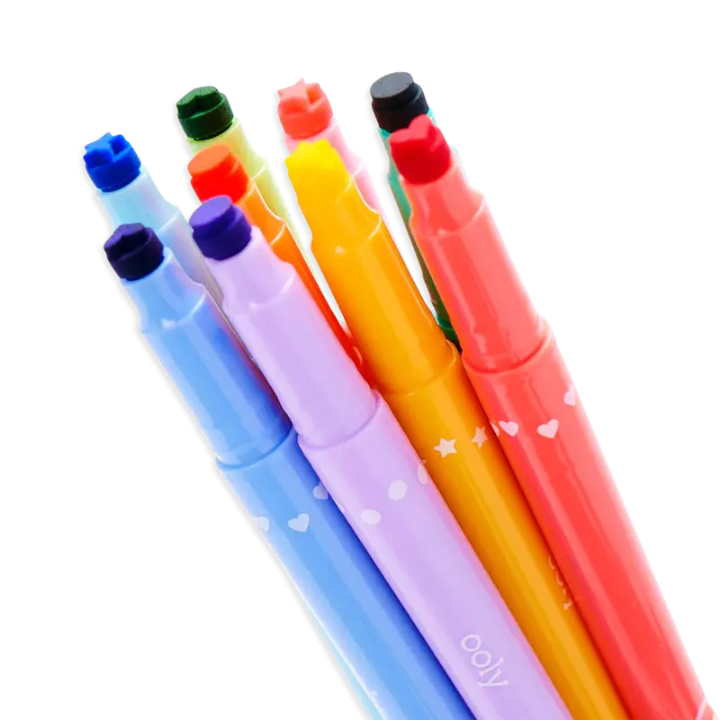 confetti stamp double-ended markers - set of 9 OOLY