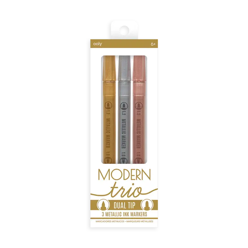 modern trio dual tip metallic markers - set of 3 OOLY