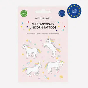 sheet of 8 Unicorn tattoos My Little Day