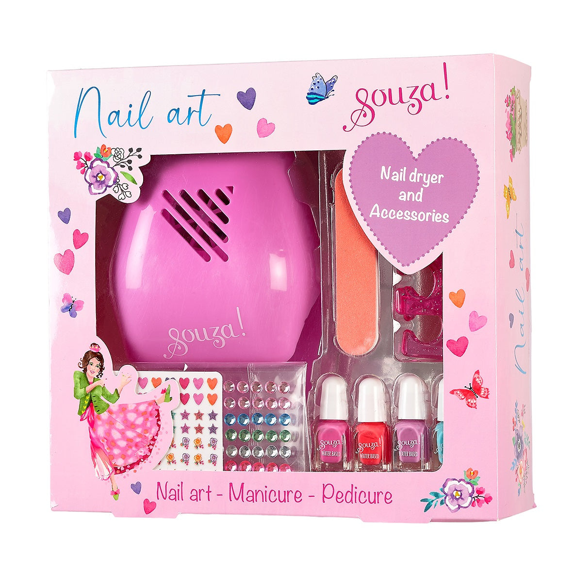 Nail dryer + nail polish set (1 pc)