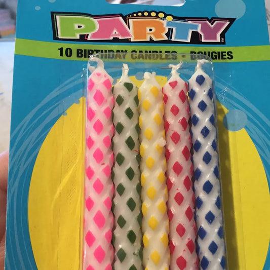 10 Multi color block candles Unique