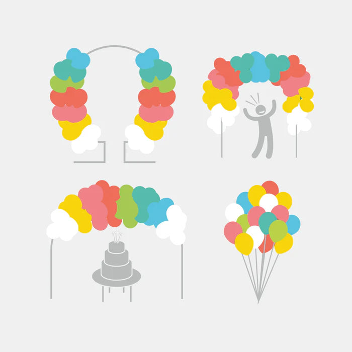 Latex balloons arc stain colors