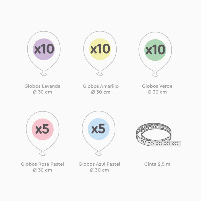 Latex balloons arc stain colors
