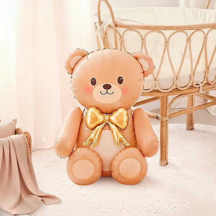 Foil Balloon Foot 90 x 81 cm Cream Bear (WITHOUT HELIO)