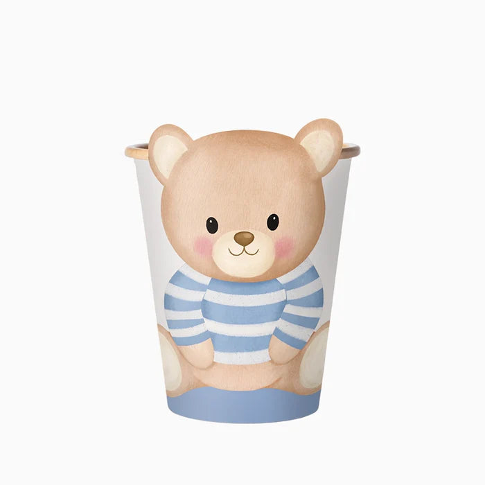 Paper Cup with Cover 270 cc Baby Blue Bear