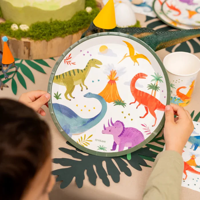 Flat Cardboard Plate Ø 23 cm Baby Dino