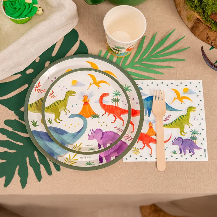 Flat Cardboard Plate Ø 23 cm Baby Dino