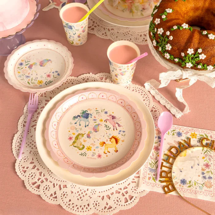 Flat Cardboard Plate Ø 23 cm Magical Unicorns