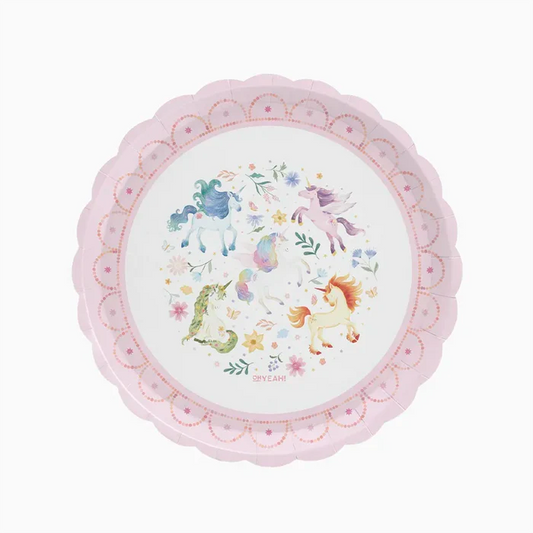 Flat Cardboard Plate Ø 23 cm Magical Unicorns