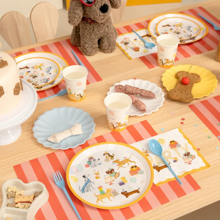 Flat Cardboard Plate Ø 23 cm Puppies