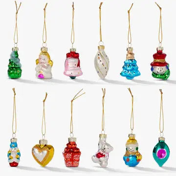 12 Mini Glass Baubles Twiddlers