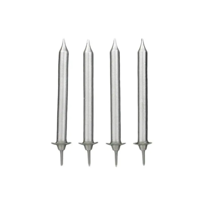 12 Silver candles Patis Decor