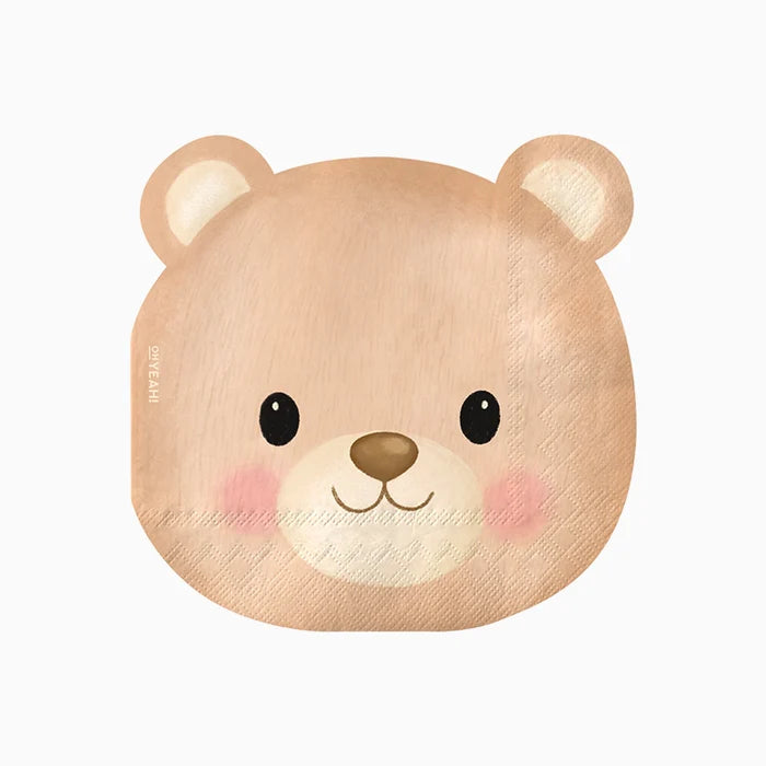 Double Layer Paper Napkin 33 x 33 cm Baby Bear Shape Blue