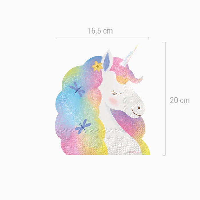 Double Layer Paper Napkin Shape 40 x 33 cm Magical Unicorns