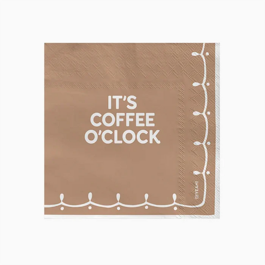 Double Layer Paper Napkin 33 x 33 cm 'It's Coffe O'Clock'