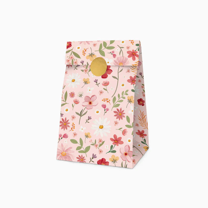 Pastel pink floral paper bag