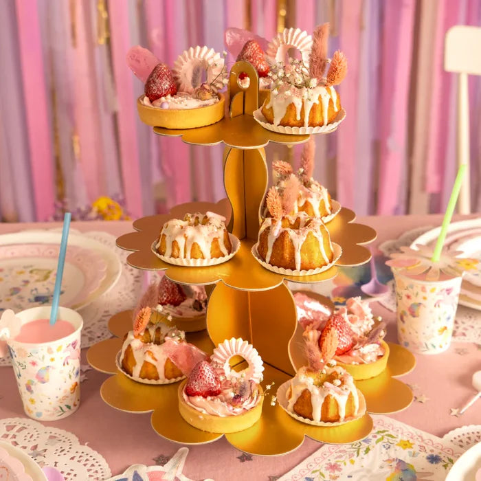 Stand Support Cupcakes Metalized Gold