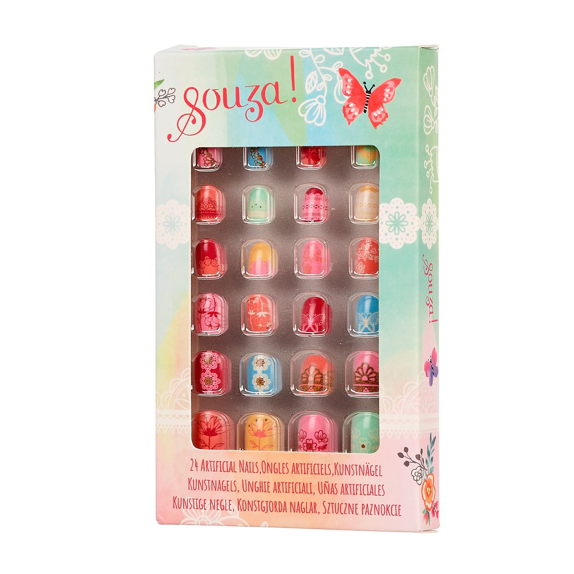 Artificial nails Flowers ( with display for 10 pieces,1 pc)