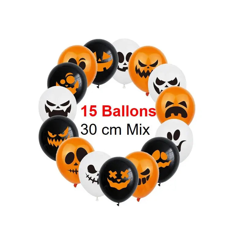 15 Ballons latex 30 cm - Halloween Cotillons D Alsace