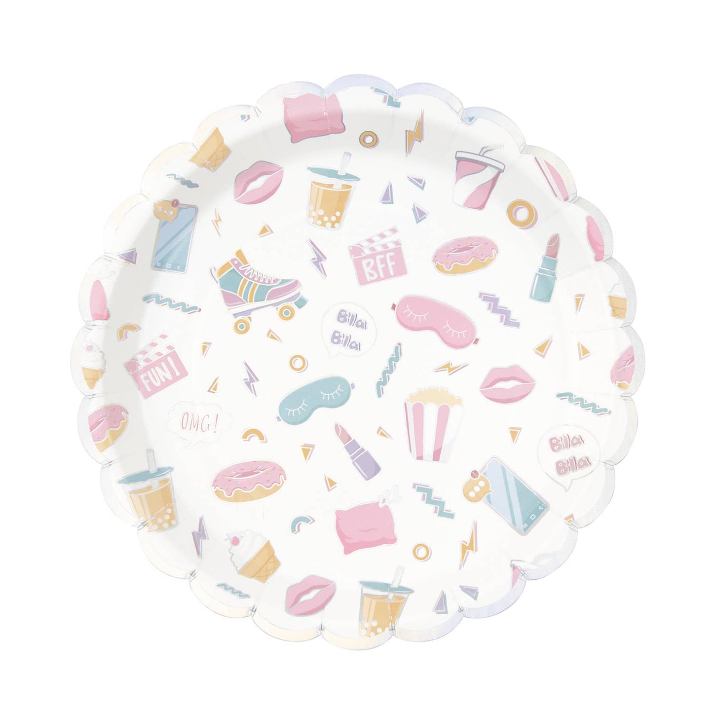 PAJAMA PARTY SCALLOPED PLATES 23CM X 8