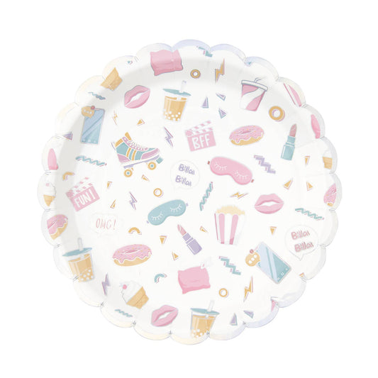 PAJAMA PARTY SCALLOPED PLATES 23CM X 8