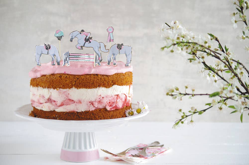SET OF 6 LOVE HORSE DECORATIONS FOR CAKES