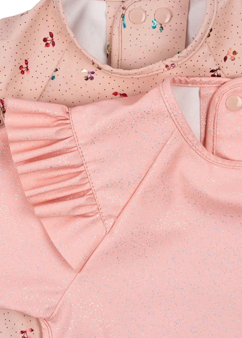 2 pack dinner bib -with sleeves and frill / Cherry Sparkle Konges Slojd