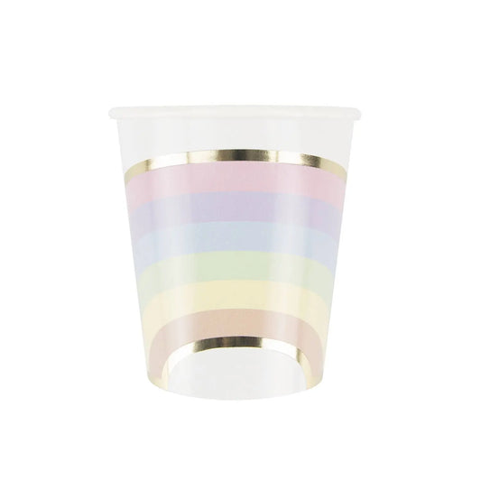 200ML RAINBOW PASTEL CUPS X 8 Tim&Puce Factory