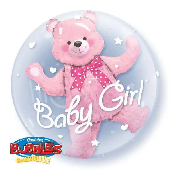 24" DOUBLE BUBBLE BABY PINK BEAR #29488 - EACH Qualatex