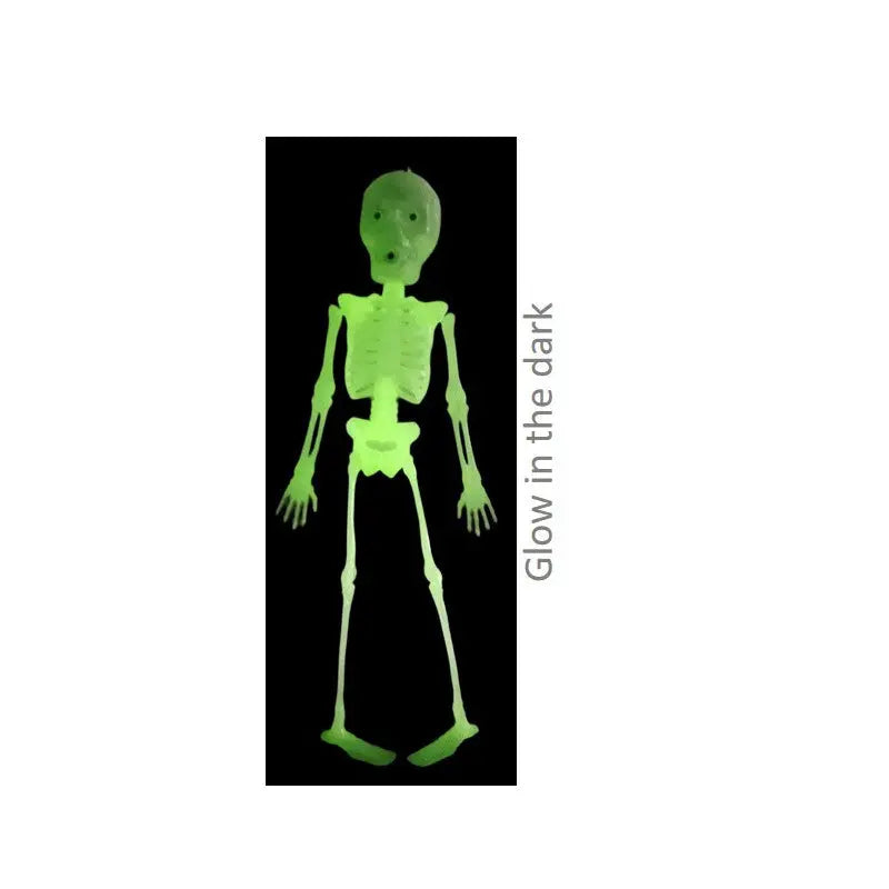25 cm plastic skeleton luminescent with sound and LED lights. To hang. Cotillons D Alsace