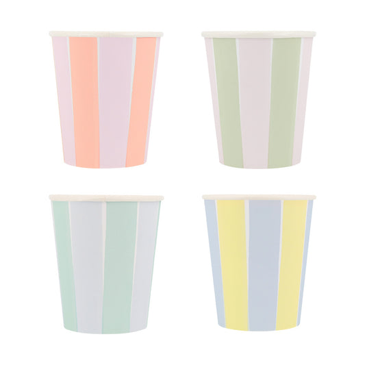 Pastel stripe cups