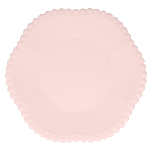 Pink dot edged flower compostable dinner plates